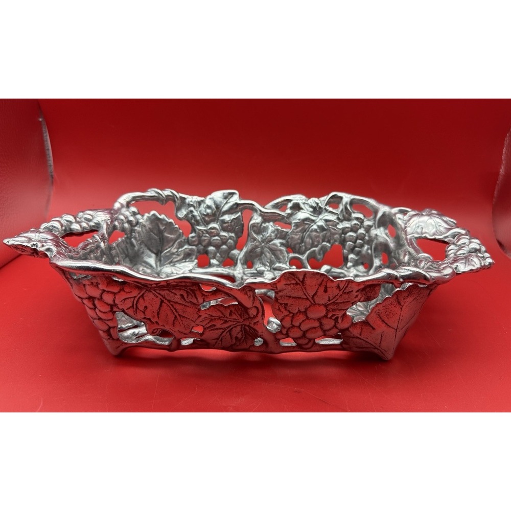 VTG 2001 ARTHUR COURT Grapevine 6.75" x 13" Casserole Serving Tray Aluminum